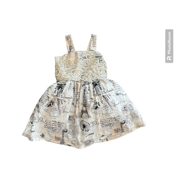 FIVELOAVES TWO FISH Girls Paris Floral Lace‎ Tulle DRESS Sz 8  California USA - Picture 1 of 11